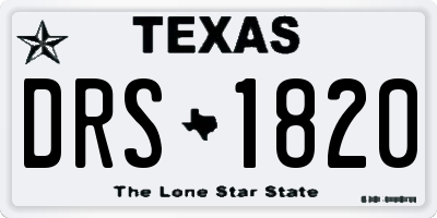 TX license plate DRS1820