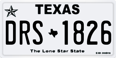 TX license plate DRS1826
