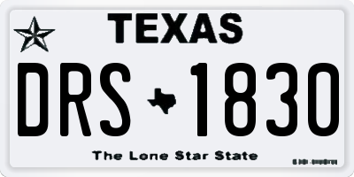 TX license plate DRS1830