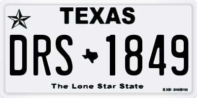 TX license plate DRS1849