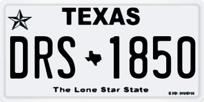 TX license plate DRS1850