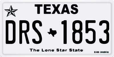 TX license plate DRS1853