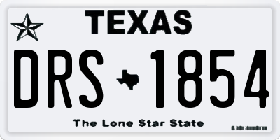 TX license plate DRS1854