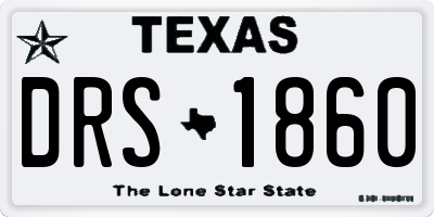 TX license plate DRS1860
