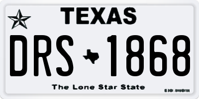 TX license plate DRS1868