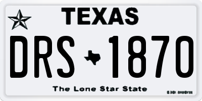 TX license plate DRS1870