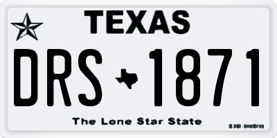 TX license plate DRS1871
