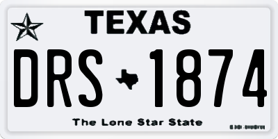 TX license plate DRS1874