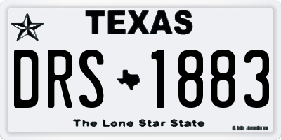 TX license plate DRS1883