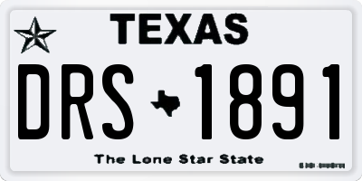 TX license plate DRS1891