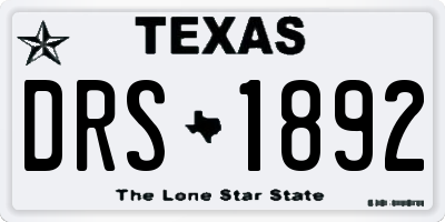 TX license plate DRS1892