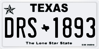 TX license plate DRS1893