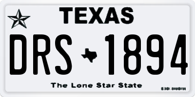 TX license plate DRS1894