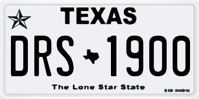 TX license plate DRS1900
