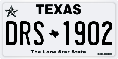 TX license plate DRS1902