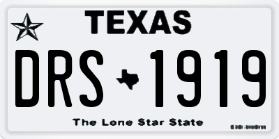 TX license plate DRS1919
