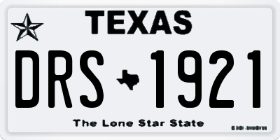 TX license plate DRS1921