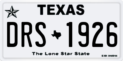 TX license plate DRS1926