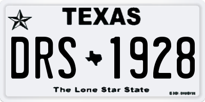 TX license plate DRS1928