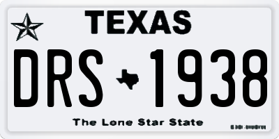 TX license plate DRS1938