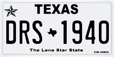 TX license plate DRS1940