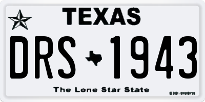TX license plate DRS1943