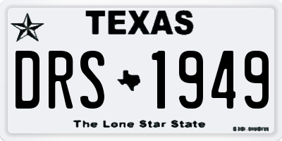 TX license plate DRS1949
