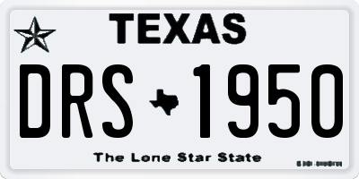 TX license plate DRS1950