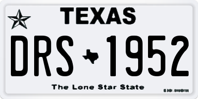 TX license plate DRS1952