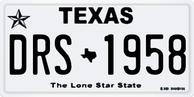 TX license plate DRS1958