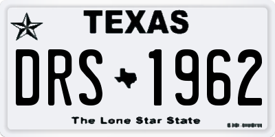 TX license plate DRS1962
