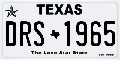 TX license plate DRS1965