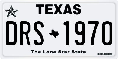 TX license plate DRS1970