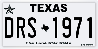 TX license plate DRS1971