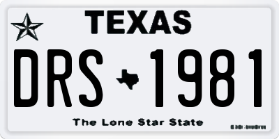 TX license plate DRS1981
