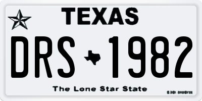 TX license plate DRS1982
