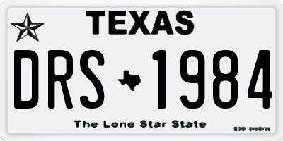 TX license plate DRS1984