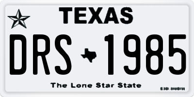 TX license plate DRS1985