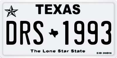 TX license plate DRS1993