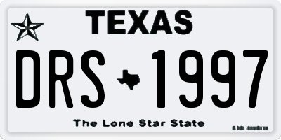 TX license plate DRS1997