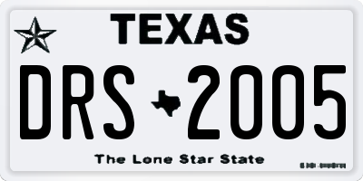 TX license plate DRS2005