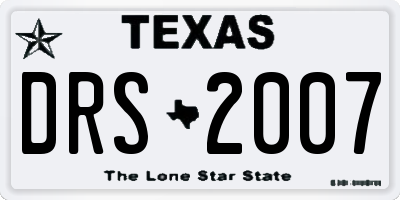 TX license plate DRS2007