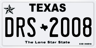 TX license plate DRS2008