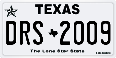 TX license plate DRS2009