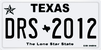 TX license plate DRS2012
