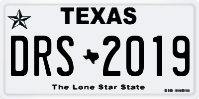 TX license plate DRS2019