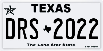 TX license plate DRS2022