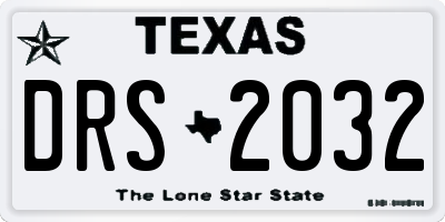 TX license plate DRS2032