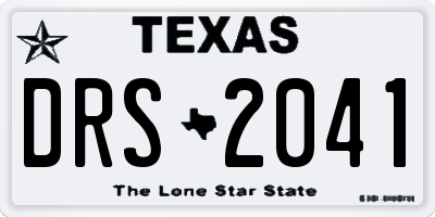 TX license plate DRS2041