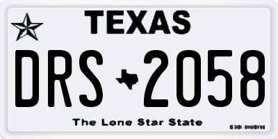 TX license plate DRS2058